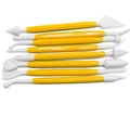 8-piece yellow plastic fondant sculpting tools set for DIY cake baking and modeling - 8pcs Yellow Set