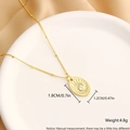 Collier doré avec pendentif ovale soleil, pierre en zircon et chaîne à billes - Pendentif Fleur / Plaqué Or Véritable