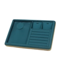 Deep green faux leather jewelry tray with necklace hooks and ring slots - Combination Set Tray Green