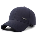 Gorra de béisbol azul marino para hombre en sarga con logo metálico plateado Narason - Ajustable / Azul marino