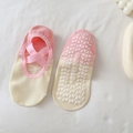 Pink and beige gradient yoga socks with cross straps and silicone non-slip soles - Elastic Band Style / Pink Gradient (Straps)