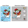 Christmas snowman and snowflake static window stickers set with birds and holly, 20x30cm sheet - BQ392