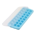 Light blue 24-compartment ice cube tray with transparent lid for easy release - 24 Grids / Blue