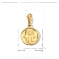 Detaillierte Maßangaben für goldenen Edelstahl-Hamsa-Anhänger mit 28mm Gesamthöhe - Geprägte Hamsa Hand-YF044