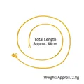 Golden Chopin chain necklace with S-hook clasp, length 44cm and weight 2.8g - Wheat Chain (X2002)