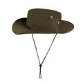 Wide brim dark green sun hat with breathable mesh and adjustable chin strap - 58cm / Army Green