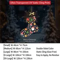Christmas stocking window sticker with Santa and reindeer motifs in UV static print - Christmas Sock Design-Small / 40*75CM