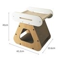 Casa rascador de madera 2 en 1 para gatos con techo de sisal 45x42,2x33,6 cm - Estilo de Capas / Color madera natural