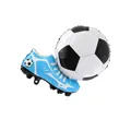 Soccer shoe and ball foil balloon set for sports party decor, size 48x75cm - Soccer Shoes (Blue)