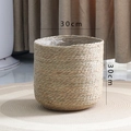 30x30cm Round natural seagrass woven plant basket with waterproof plastic liner - Medium 30*30cm