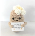 Handmade crochet positive potato in beige with life was all out of lemons message card - Potato With White Flower L Card