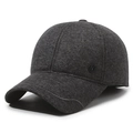 Berretto da baseball in tweed grigio antracite per anziani con paraorecchie caldi - Regolabile / Grigio