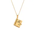 Collana in acciaio inossidabile placcato oro 18k con ciondolo a libro madre e figlio - Stile Nipote Spagnola Oro (RP022)