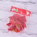 Pack of 12 red velvet Christmas tree bows with gold ties in festive packaging - Red 12Pcs/OPP Bag