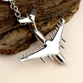 Silver metal fighter jet keychain J-15 J-20 model airplane accessory on wood - Silver Y-20 Transport Plane