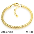 Bracelet chaîne serpent dorée en acier inoxydable avec extension et détail de médaillon - Bracelet Doré Large (KB208465-GC)