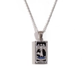 Temperance Tarot card pendant necklace in silver finish with colorful zircon inlay - Silver-Temperance