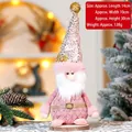 Gnomo de Navidad de peluche con lentejuelas rosas y detalles dorados, 14x10x30cm - Muñeco de Papá Noel 30CM