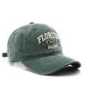 Vintage washed dark green baseball cap with Florida Miami letter embroidery - Dark Green