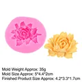 Pink silicone 3D rose flower mold for handmade soap and chocolate cake decoration - 4# Pink 15-210