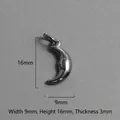 Silver crescent moon charm with carved face detail, size 16mm x 9mm in stainless steel - Moon with Face Pendant (P00140S)