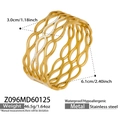 Λεπτομέρεια από επιχρυσωμένο βραχιόλι 18k με ζιργκόν και γεωμετρικό πλέγμα ατσαλιού - Στυλ Κύματος Κούφιο (Z096) / Χρυσό