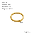 Anillo minimalista de 3mm de acero inoxidable con chapado en oro 18k y acabado pulido - US 5 / Dorado