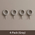 Set di 4 ganci a muro grigi minimalisti a forma di J per l'organizzazione della casa - Grigio (Confezione da 4)