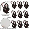 Halloween Grim Reaper stickers set for party decor including 10 pieces with adhesive dots - Grim Reaper Stickers