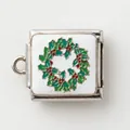 Maglia per bracciale italiano in acciaio inossidabile con ghirlanda di Natale festiva - 40 Ghirlanda di Natale