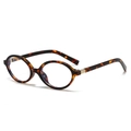 Retro oval tortoiseshell eyewear frame with elegant gold metal hinge accents - Milk Tortoise Anti Blue Light 20