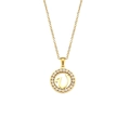 Goldene Kette mit Buchstaben V Anhänger und funkelnder Zirkonia-Verzierung - Buchstabe U Stil (U)