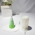 Pinecone Christmas tree silicone mold for handmade aromatherapy candles and soap crafts - Small Weeping Pine Tree / Milky White