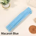 DIY Macaron Blue plush pipe cleaners for handmade creative crafts and flexible art projects - Approx 100Pcs (High Density) / Light Lake Blue