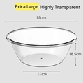 Extra large transparent thick plastic washbasin with 55cm diameter for home use - Extra Large / Clear