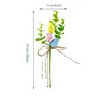 Speckled pastel Easter egg branch with green leaves and jute bow for home decor - Easter Egg Pick Style B A12958