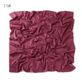 Large solid color matte imitation silk satin square scarf for women stylish head wrap - Dark Red