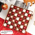 Set di 49 palline di Natale da 3 cm rosse e oro in una scatola di kraft - Set Rosso Bianco Rosa 3cm (49 pz)