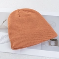 Orangefarbene Beanie-Mütze mit Rippenstrick im japanischen Stil für Herbst und Winter - Hohe Elastizität / Dunkelorange