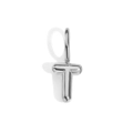 High-quality 3D silver-tone bubble letter T pendant charm for DIY jewelry making - Letter T / Silver
