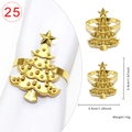 Rond de serviette sapin doré avec dimensions de 4,9cm par 3,5cm et poids de 14g - Sapin de Noël Doré (25 Doré)