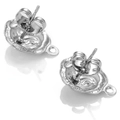 Silver flower-shaped stainless steel earring hooks for DIY jewelry making - 04 Silver (Camellia)
