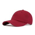 Classic deep red cotton baseball cap with curved brim and breathable six-panel crown - Adjustable / Burgundy
