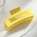 Matte yellow rectangular hollow hair claw clip for elegant long hair styling - 10.5CM Yellow