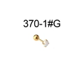 20G gold stainless steel cartilage stud earring with a 2mm/3mm/4mm opal stone inlay - Gold - White Opal