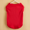 Sleeveless solid red pet t-shirt made of breathable knitted cotton for small dogs and cats - Red