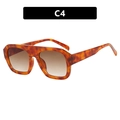 Oversized square tortoiseshell sunglasses with brown gradient lenses for women - Brown Frame Gradient Tea Lens