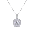 Elegante collana in argento sterling S925 con uno scintillante ciondolo in moissanite ottagonale - Moissanite da 1 ct