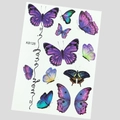 Waterproof butterfly face temporary tattoos in purple and blue gradients, model K8128 - K8128-Gradient Colorful Butterfly Text (Bare Sheet)