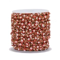 DIY evil eye chain roll with red enamel beads and golden links for jewelry making - 1m / Red Gold Chain*1m